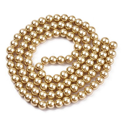 Baking Paint Pearlized Glass Pearl Round Bead Strands HY-Q330-8mm-11A-1