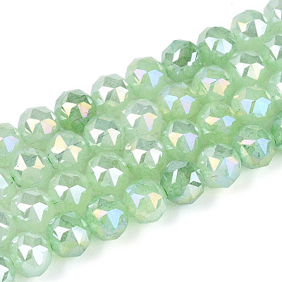 Anti-Tarnish Electroplate Glass Beads Strands LS-GLAA-N064-8mm-09-1