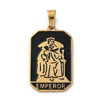 Ion Plating(IP) 304 Stainless Steel Enamel Pendants STAS-Q003-01G-06-1