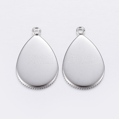 Tarnish Resistant 304 Stainless Steel Pendant Cabochon Settings LS-X-STAS-P198-14A-1
