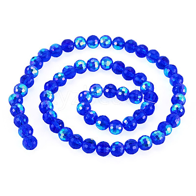 1 Strand Electroplate Transparent Glass Beads Strands EGLA-TADJ0001-15B-1
