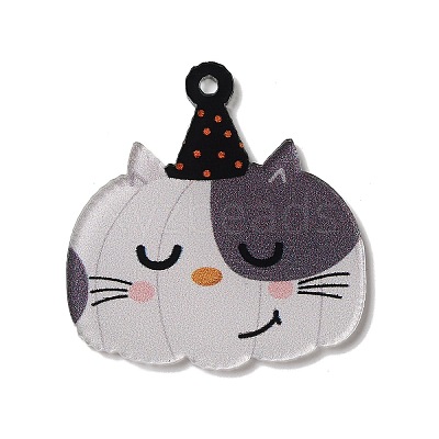 Halloween Printing Acrylic Pendants FIND-K017-01D-1