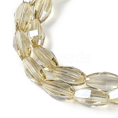 Electroplate Glass Beads Strands GLAA-Q101-03B-PL02-1