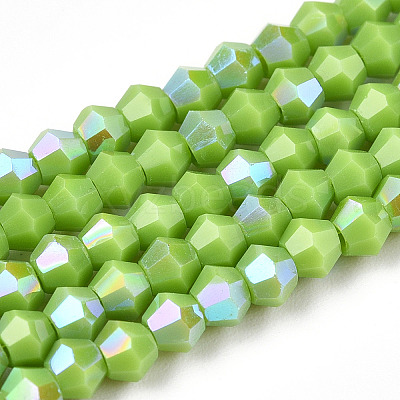 Opaque Solid Color Electroplate Glass Beads Strands LS-EGLA-A039-P2mm-L21-1