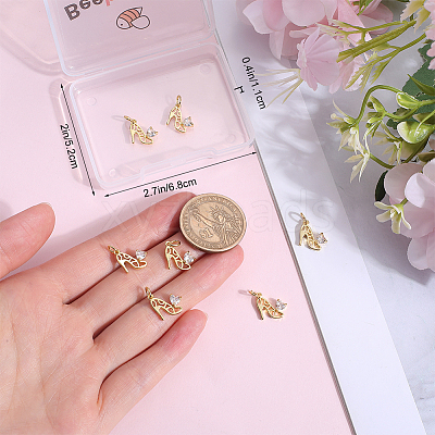 10Pcs Brass Micro Pave Cubic Zirconia Stilettos Charms ZIRC-BBC0002-79-1