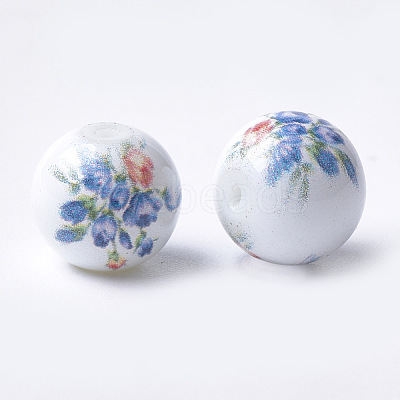 Printed & Spray Painted Glass Beads GLAA-S047-02B-10-1