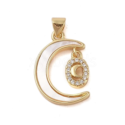 Brass Micro Pave Clear Cubic Zirconia Pendants KK-I712-49G-01-1