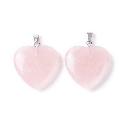 Natural Rose Quartz Pendants G-G956-B53-FF-1