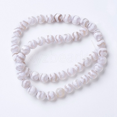 Tibetan Style dZi Beads G-G752-01-8mm-1