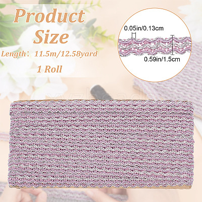 Polyester Braided Lace Ribbons OCOR-WH0060-73E-1