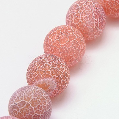 Natural Crackle Agate Beads Strands G-G055-8mm-11-1
