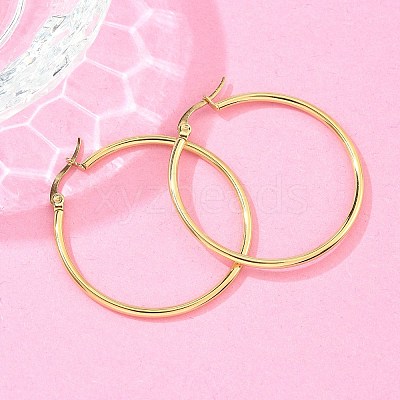 Ring 304 Stainless Steel Big Hoop Earrings X-EJEW-N0016-11G-F-1