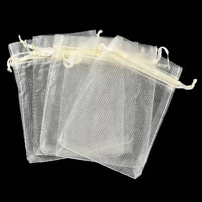 Rectangle Organza Drawstring Bags CON-PW0001-054C-18-1