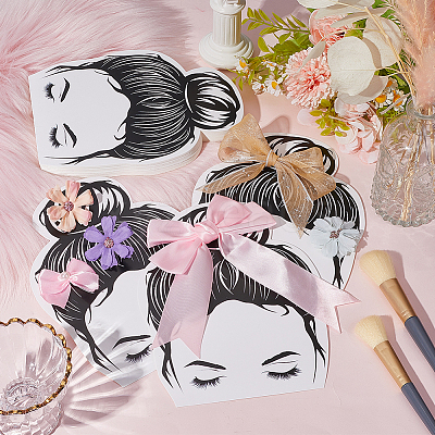 50Pcs Cute Girl Shaped Paper Display Cards CDIS-SP0001-34-1