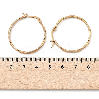 Ion Plating(IP) 304 Stainless Steel Hoop Earrings EJEW-L215-29G-1