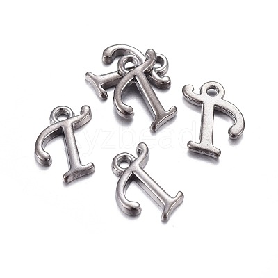 Gunmetal Plated Alloy Letter Pendants PALLOY-P097-03-T-1