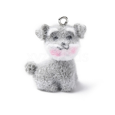 Animal Flocking Opaque Resin Pendants RESI-A050-06A-1