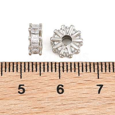 Brass Pave Clear Cubic Zirconia Beads CU-CBA6A75-20P-1