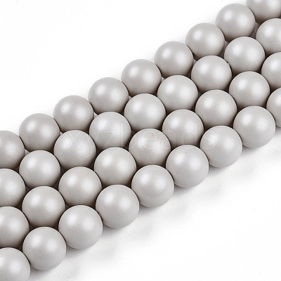 Baking Paint Pearlized Glass Pearl Bead Strands HY-N002-8mm-B05-1