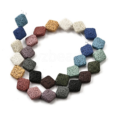 Dyed Natural Lava Rock Beads Strands G-A264-A03-01A-1