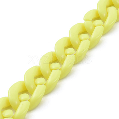 Handmade Opaque Acrylic Curb Chains AJEW-JB00662-08-1