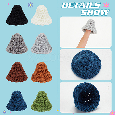 24Pcs 8 Colors Handmade Wool Woven Hat Decoration AJEW-FG0003-34A-1