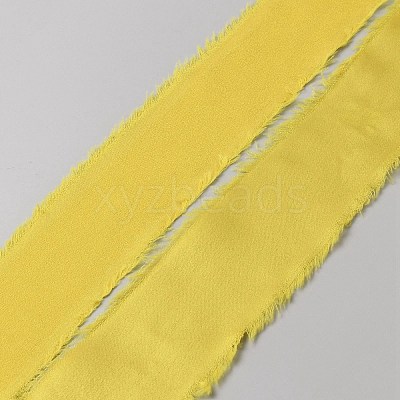 5M Polyester Satin Frayed Ribbon OCOR-WH0078-220C-1