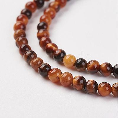 Natural Tiger Eye Bead Strand G-G680-48-1