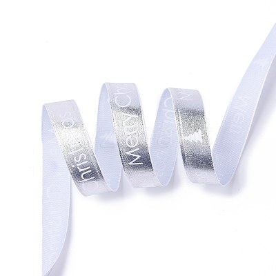 20 Yards Single Face Printed Polyester Satin Ribbon SRIB-P021-C02-1