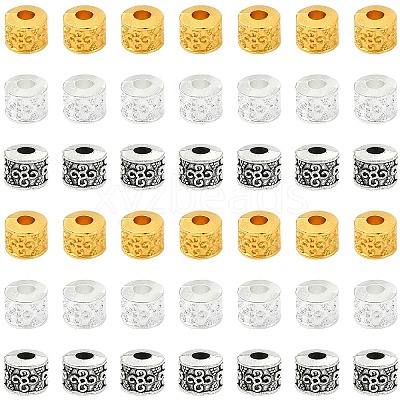 90Pcs 3 Colors Tibetan Style Alloy Beads TIBEB-YW0001-41-1