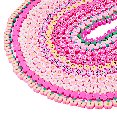 10 Strands 10 Styles Handmade Polymer Clay Bead Strands CLAY-TA0001-72B-1