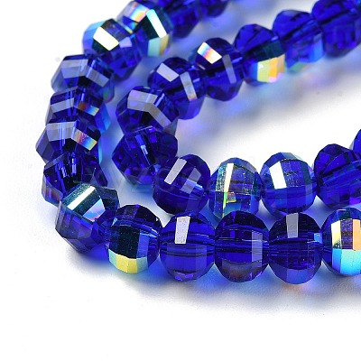 Transparent Electroplate Glass Beads Strands GLAA-Q099-C01-07-1-1