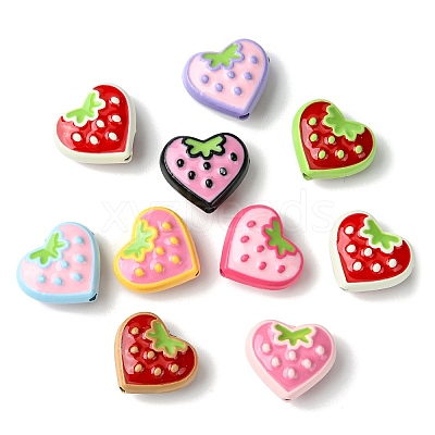 18Pcs 9 Colors Baking Paint Alloy Beads FIND-CJ0002-90-1