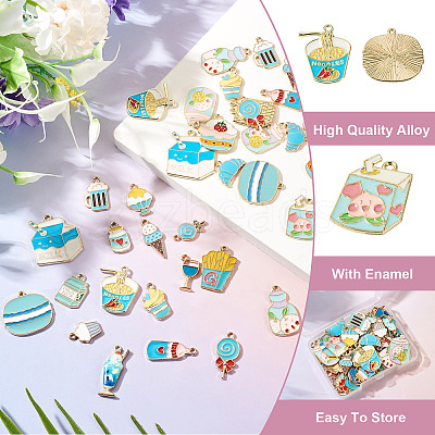 44Pcs 22 Styles Rack Plating Alloy Pendants FIND-TA0010-77-1