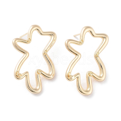 Brass Stud Earring Findings KK-F871-51G-1