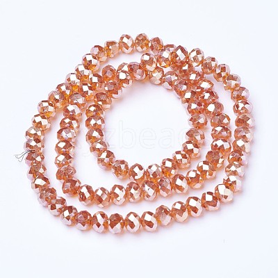 Electroplate Glass Beads Strands EGLA-A034-T6mm-C13-1