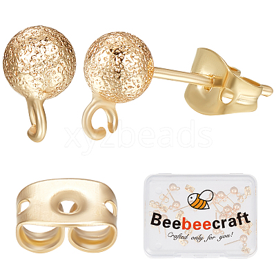 20Pcs Brass Ball Stud Earring Findings KK-BBC0007-13-1