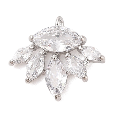 Brass Inlay Clear Glass Pendants KK-S388-22P-1
