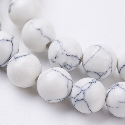 Synthetic Howlite Beads Strands G-E110-8mm-5-1