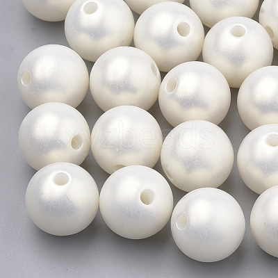 Spray Painted Style Acrylic Beads X-MACR-T010-8mm-08-1