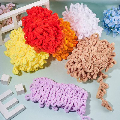Finger Knitting Polyester Loop Yarn OCOR-TADJ0001-06F-1