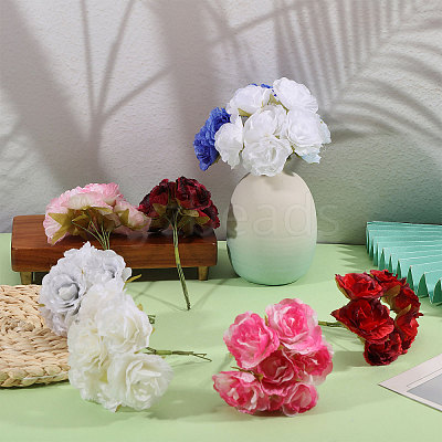 9Pcs 9 Colors Silk Cloth Artificial Flower AJEW-CA0005-10-1