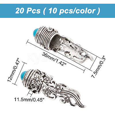 20Pcs 2 Colors Zinc Alloy Bangle End Caps FIND-AR0002-38-1