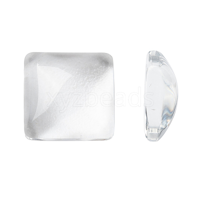 Transparent Clear Glass Square Cabochons X-GGLA-A001-10mm-1