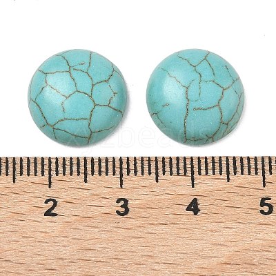 Craft Findings Dyed Synthetic Turquoise Gemstone Flat Back Dome Cabochons TURQ-S266-14mm-01-1
