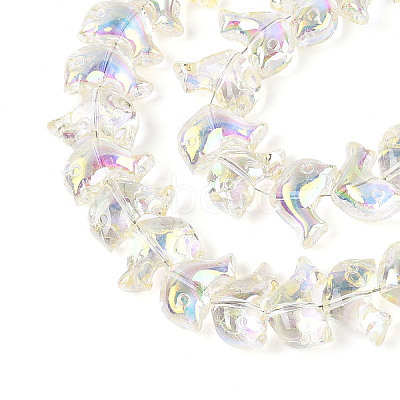 Baking Paint Electroplate Transparent Glass Beads Strands EGLA-N017-06-B01-1