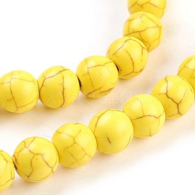 1 Strand Synthetic Turquoise Round Beads Strands X-TURQ-G106-8mm-02I-1