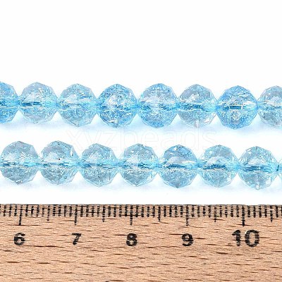 Crackle Transparent Glass Beads Strands GLAA-N063-8mm-02-1