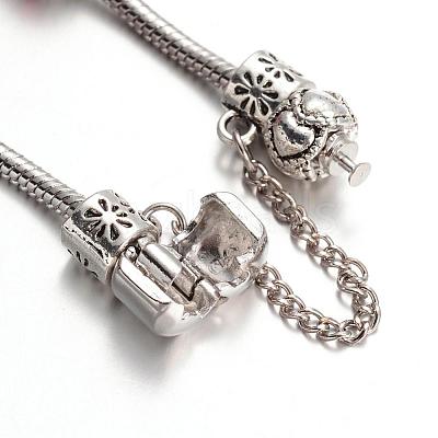Alloy Rhinestone Bead European Bracelets BJEW-L602-13-1
