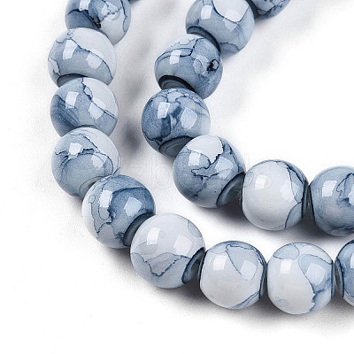 Baking Paint Glass Beads Strands DGLA-N003-8mm-C07-1